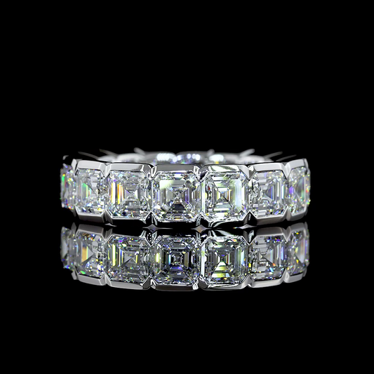 6.40 CTTW Asscher Lab Diamond Full Eternity Sz. 5.5