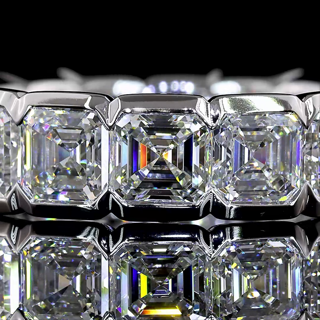 6.40 CTTW Asscher Lab Diamond Full Eternity Sz. 5.5