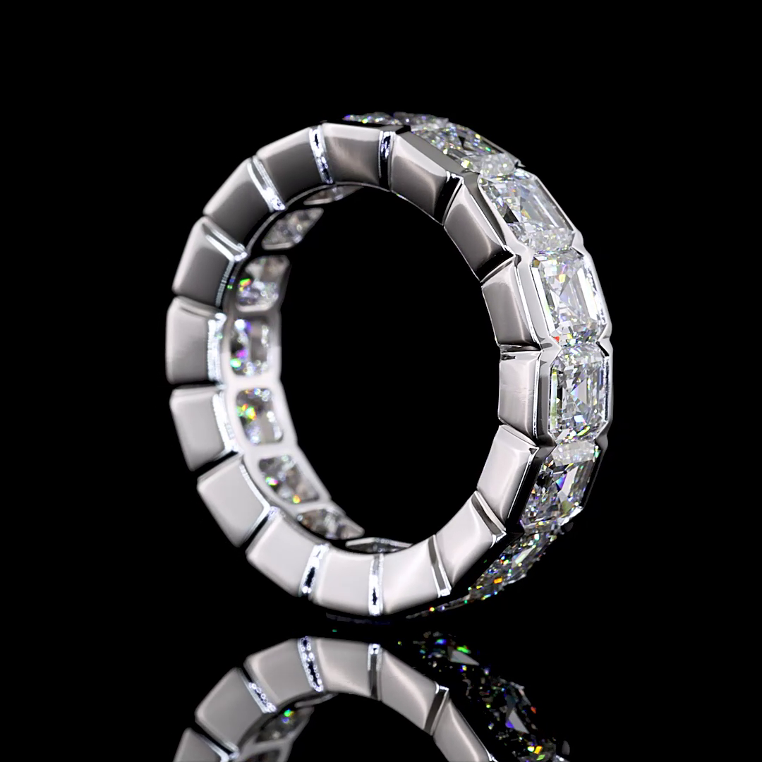 6.40 CTTW Asscher Lab Diamond Full Eternity Sz. 5.5