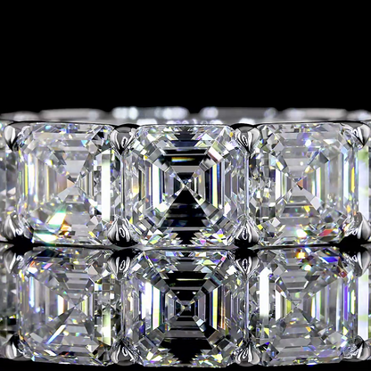 13.25 CTTW Asscher Lab Grown Diamond Full Eternity Sz. 6.5