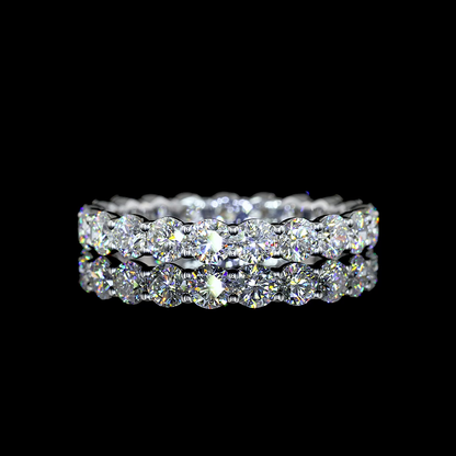 2.01 CTTW Round Lab Diamond Full Eternity Sz. 6.5 Silver E Color and VS1 Clarity jewelry-spot-usa
