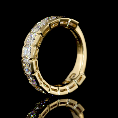 3.96 CTTW Asscher Lab Grown Diamond 3/4 Eternity Band Sz. 6.5