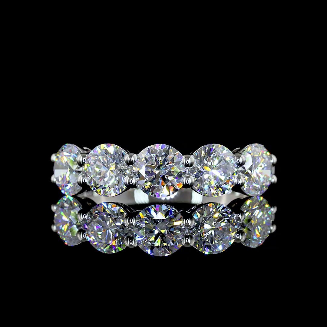 1.94 CTTW Round Lab Diamond 5 Stones Eternity Band