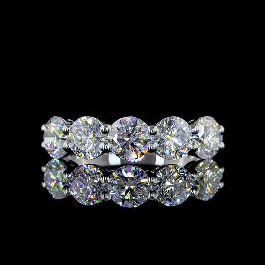 1.94 CTTW Round Lab Diamond 5 Stones Eternity Band