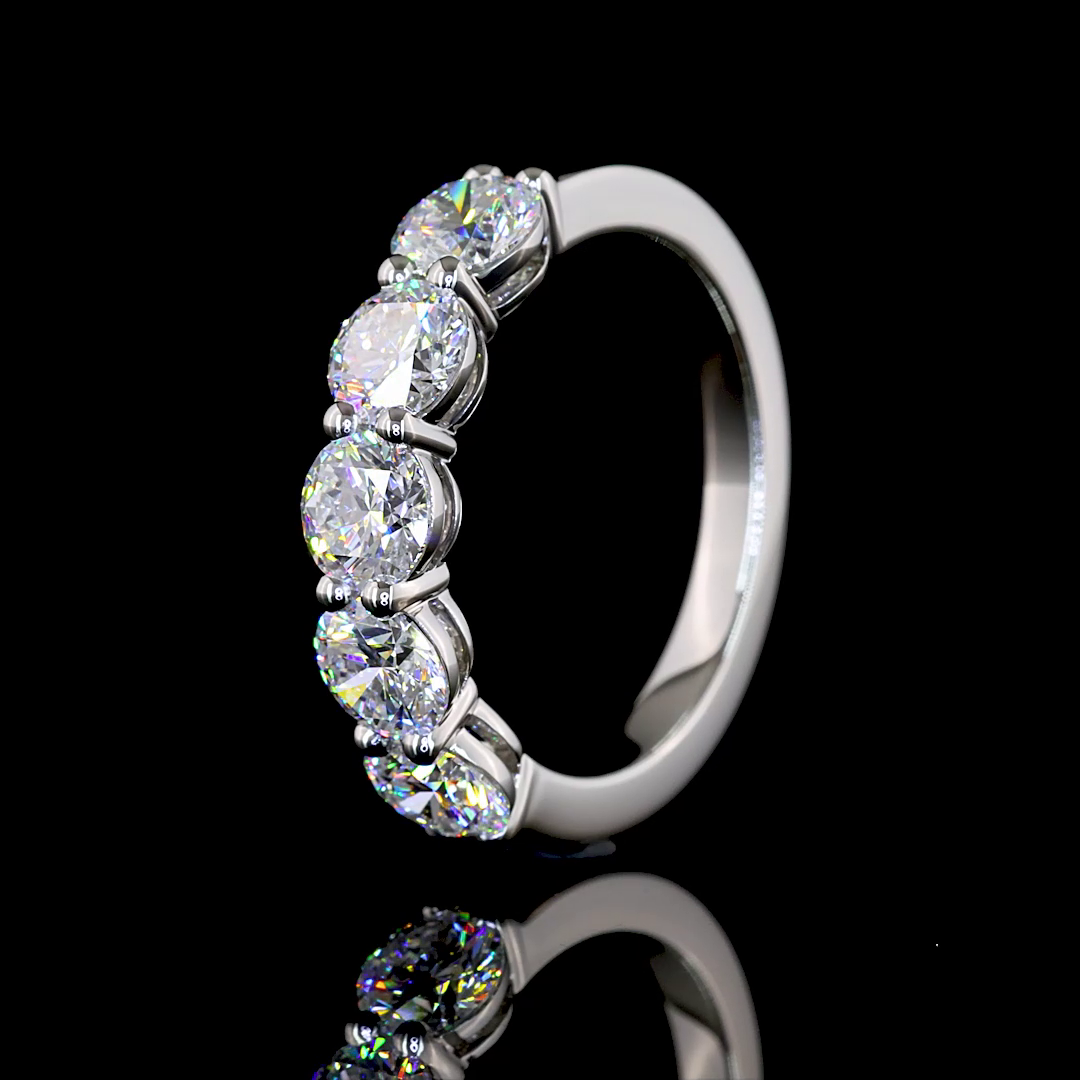 1.94 CTTW Round Lab Diamond 5 Stones Eternity Band