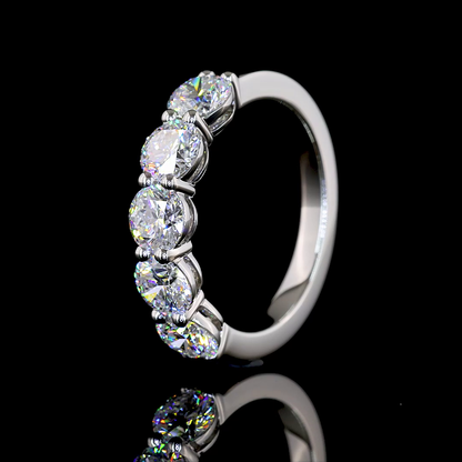 1.94 CTTW Round Lab Diamond 5 Stones Eternity Band