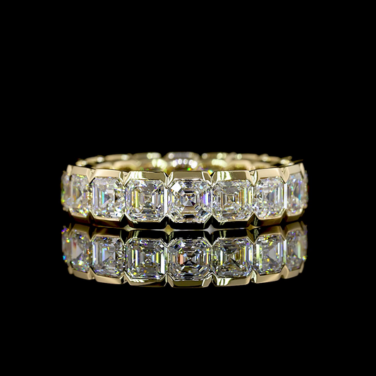 5.05 CTTW Asscher Lab Diamond Full Eternity Sz. 6.5