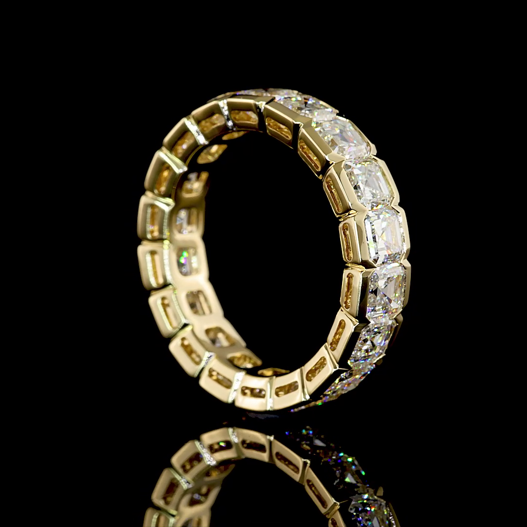 5.05 CTTW Asscher Lab Diamond Full Eternity Sz. 6.5