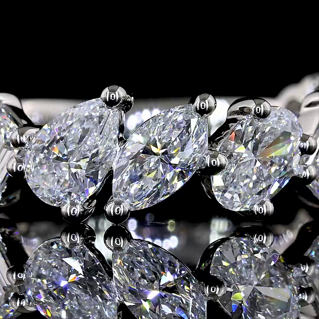 2.08 CTTW MIX Lab Diamond 3/4 Eternity Band