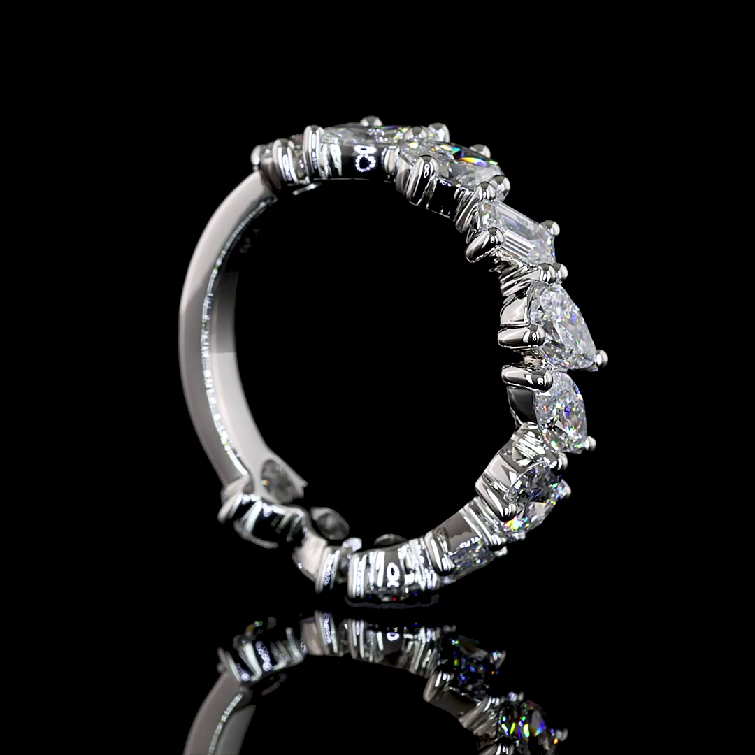 2.08 CTTW MIX Lab Diamond 3/4 Eternity Band
