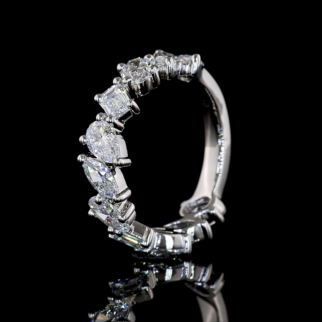 2.08 CTTW MIX Lab Diamond 3/4 Eternity Band