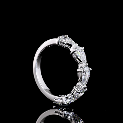 1.99 CTTW Pear Lab Diamond 5 Stones Eternity Band