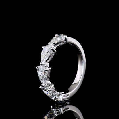 1.99 CTTW Pear Lab Diamond 5 Stones Eternity Band