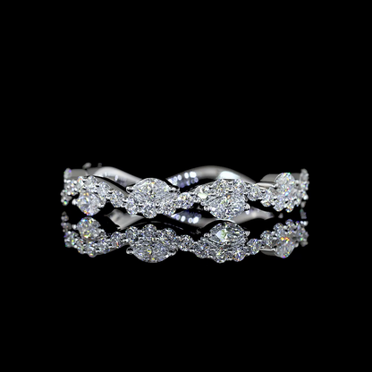 0.63 CTTW Marquise Lab Diamond 3/4 Eternity Band (E Color and VS1 Clarity)