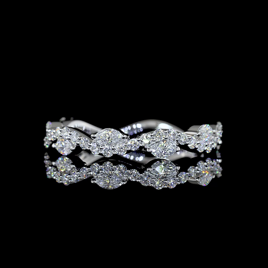 0.63 CTTW Marquise Lab Diamond 3/4 Eternity Band (E Color and VS1 Clarity)