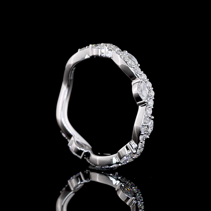 0.63 CTTW Marquise Lab Diamond 3/4 Eternity Band (E Color and VS1 Clarity)