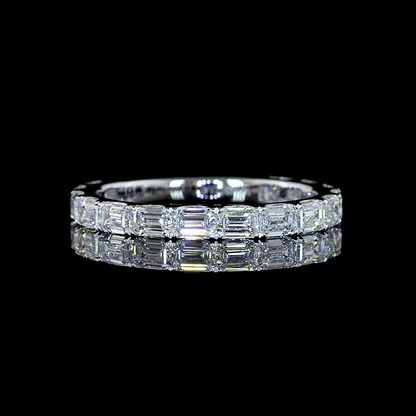 1.40 CTTW Emerald Lab Diamond 3/4 Eternity Band