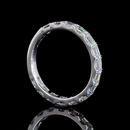 1.40 CTTW Emerald Lab Diamond 3/4 Eternity Band