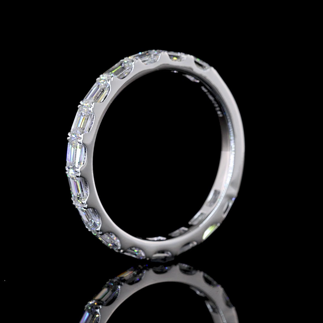 1.40 CTTW Emerald Lab Diamond 3/4 Eternity Band
