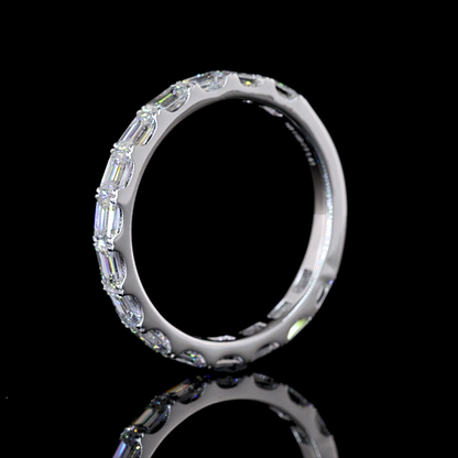 1.40 CTTW Emerald Lab Diamond 3/4 Eternity Band
