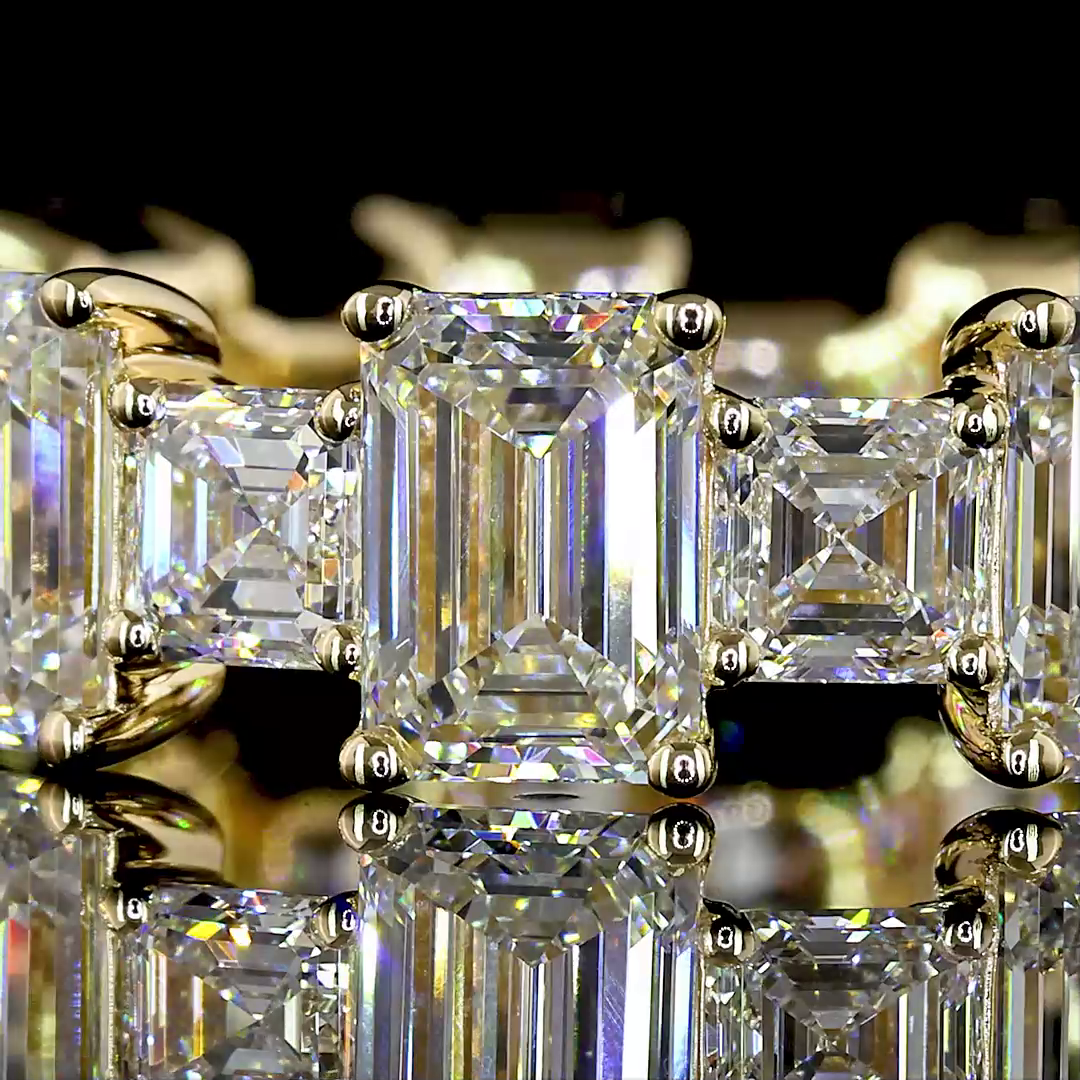 7.12 CTTW Emerald Lab Grown Diamond Full Eternity Sz. 7 (F Color and VVS2 Clarity)