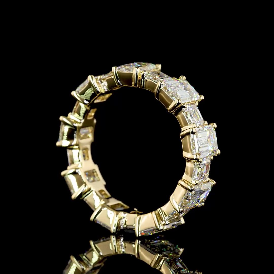 7.12 CTTW Emerald Lab Grown Diamond Full Eternity Sz. 7 (F Color and VVS2 Clarity)
