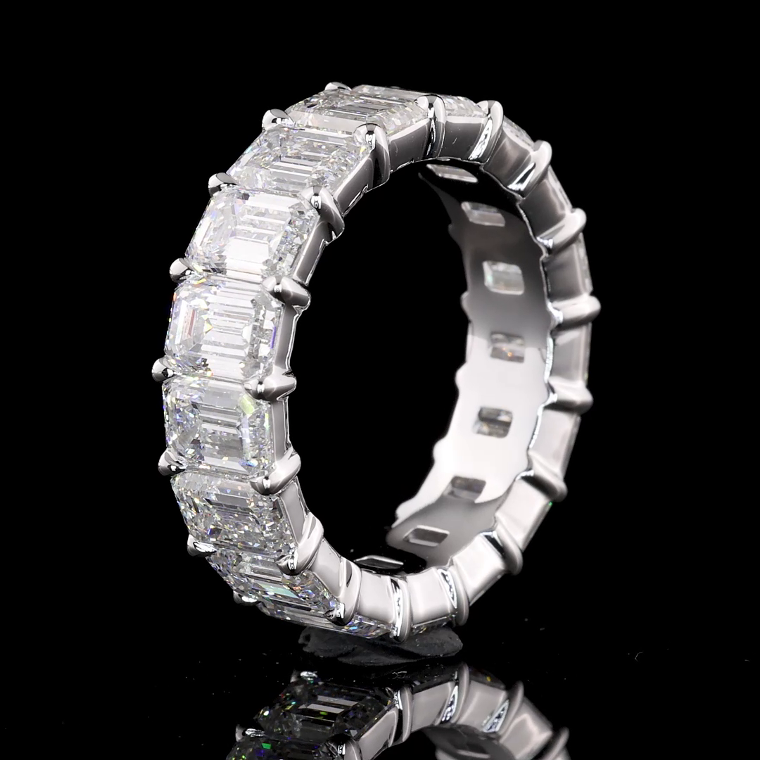 7.97 CTTW Emerald Lab Diamond Full Eternity (E Color and VVS2 Clarity)