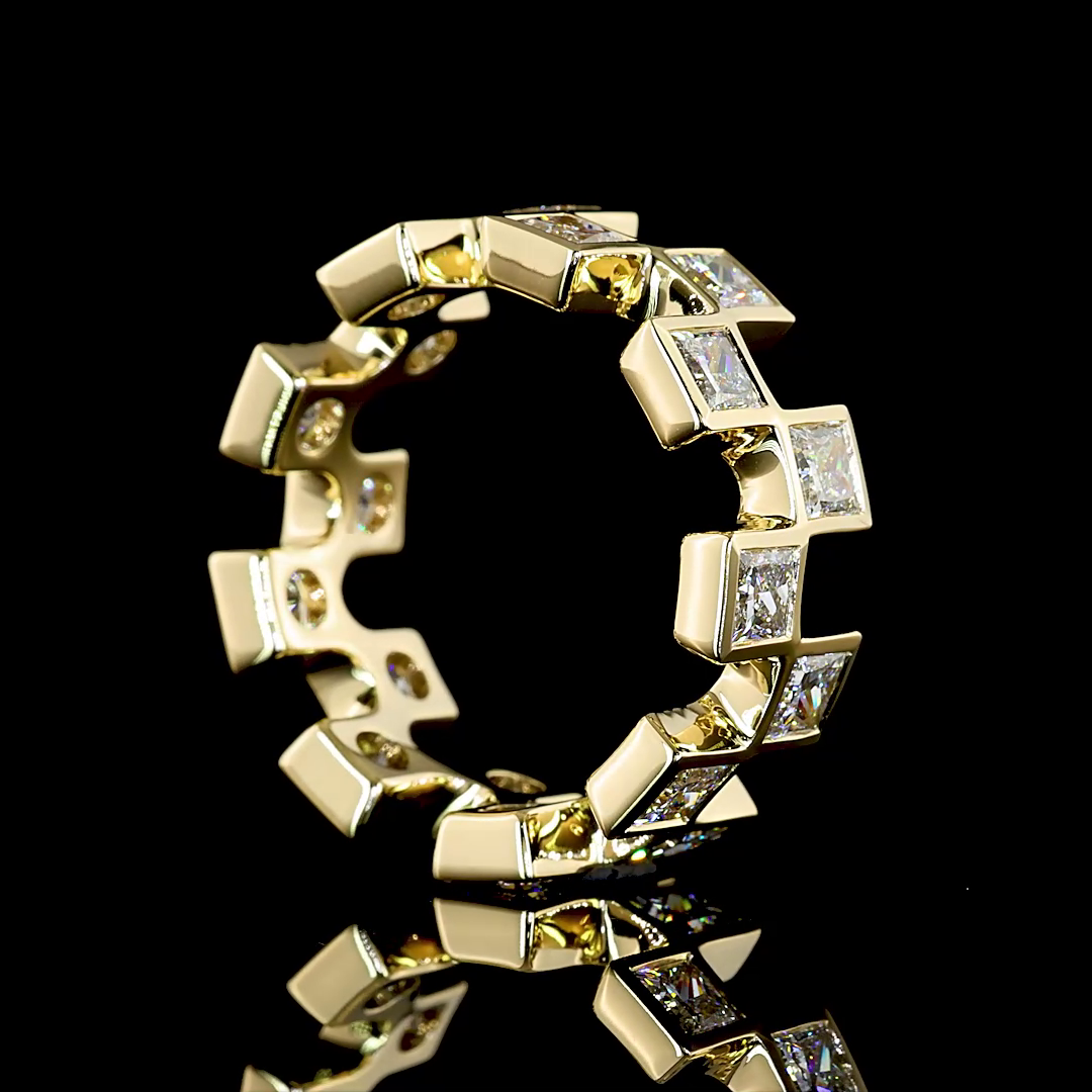 3.62 CTTW Princess Lab Diamond Full Eternity (E Color and VS1 Clarity)