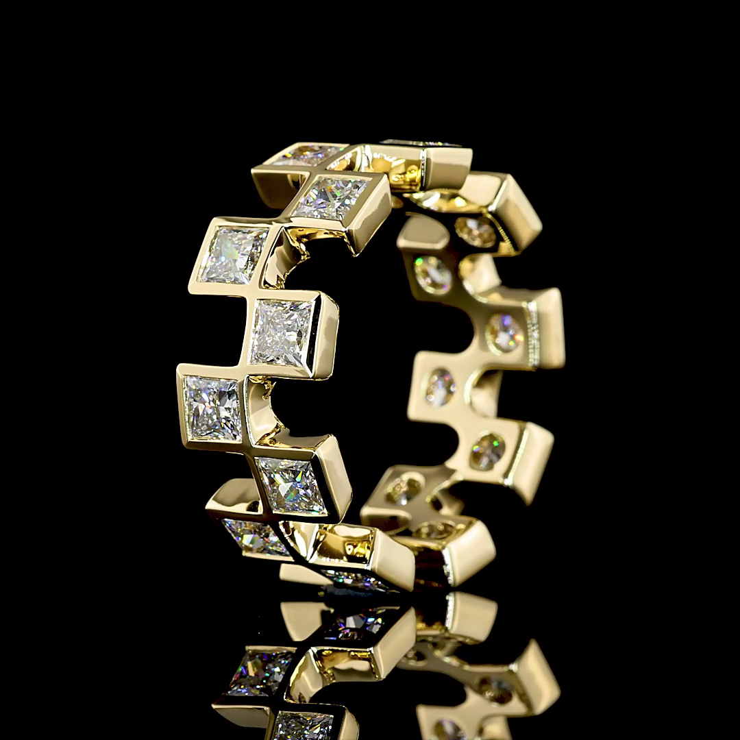 3.62 CTTW Princess Lab Diamond Full Eternity (E Color and VS1 Clarity)