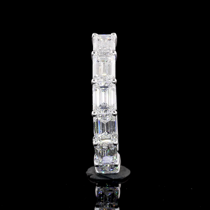 4.05 CTTW Emerald Lab Diamond Half Eternity Eternity Band Sz. 6.5 14k White Gold E Color and VS1 Clarity jewelry-spot-usa