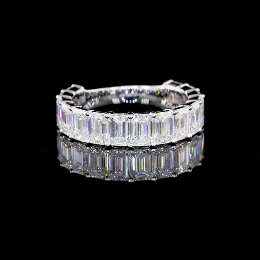 2.06 CTTW Emerald Lab Diamond 3/4 Eternity Band Sz. 6.5 (E Color and VS/VS2 Clarity)