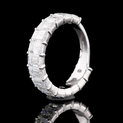 2.05 CTTW Emerald Lab Diamond 3/4 Eternity Band Sz. 6.5 14k White Gold E Color and VVS2 Clarity jewelry-spot-usa