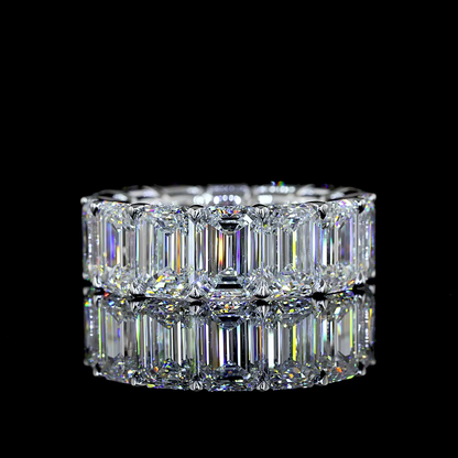 14.38 CTTW Emerald Lab Diamond Full Eternity Sz. 6.5
