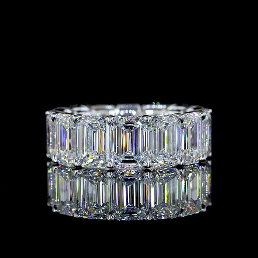 14.38 CTTW Emerald Lab Diamond Full Eternity Sz. 6.5