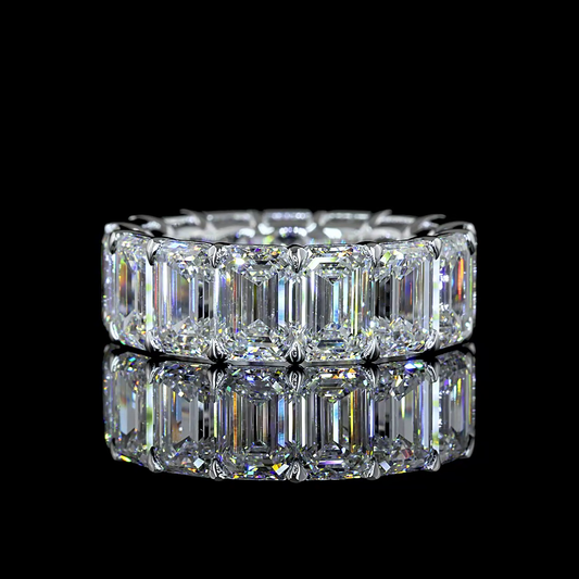13.56 CTTW Emerald Lab Diamond Full Eternity Sz. 6.5