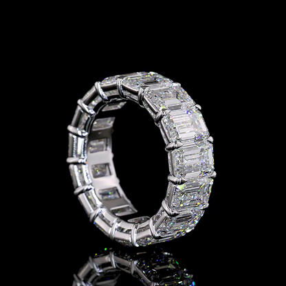 13.56 CTTW Emerald Lab Diamond Full Eternity Sz. 6.5