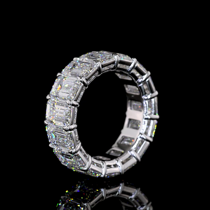 13.56 CTTW Emerald Lab Diamond Full Eternity Sz. 6.5