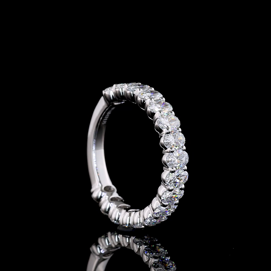 1.75 CTTW Oval Lab Diamond 3/4 Eternity Band (E Color and VS Clarity)