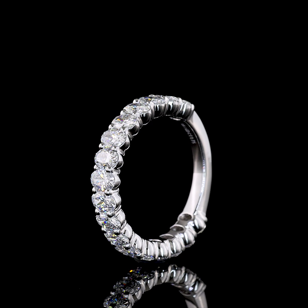 1.75 CTTW Oval Lab Diamond 3/4 Eternity Band (E Color and VS Clarity)