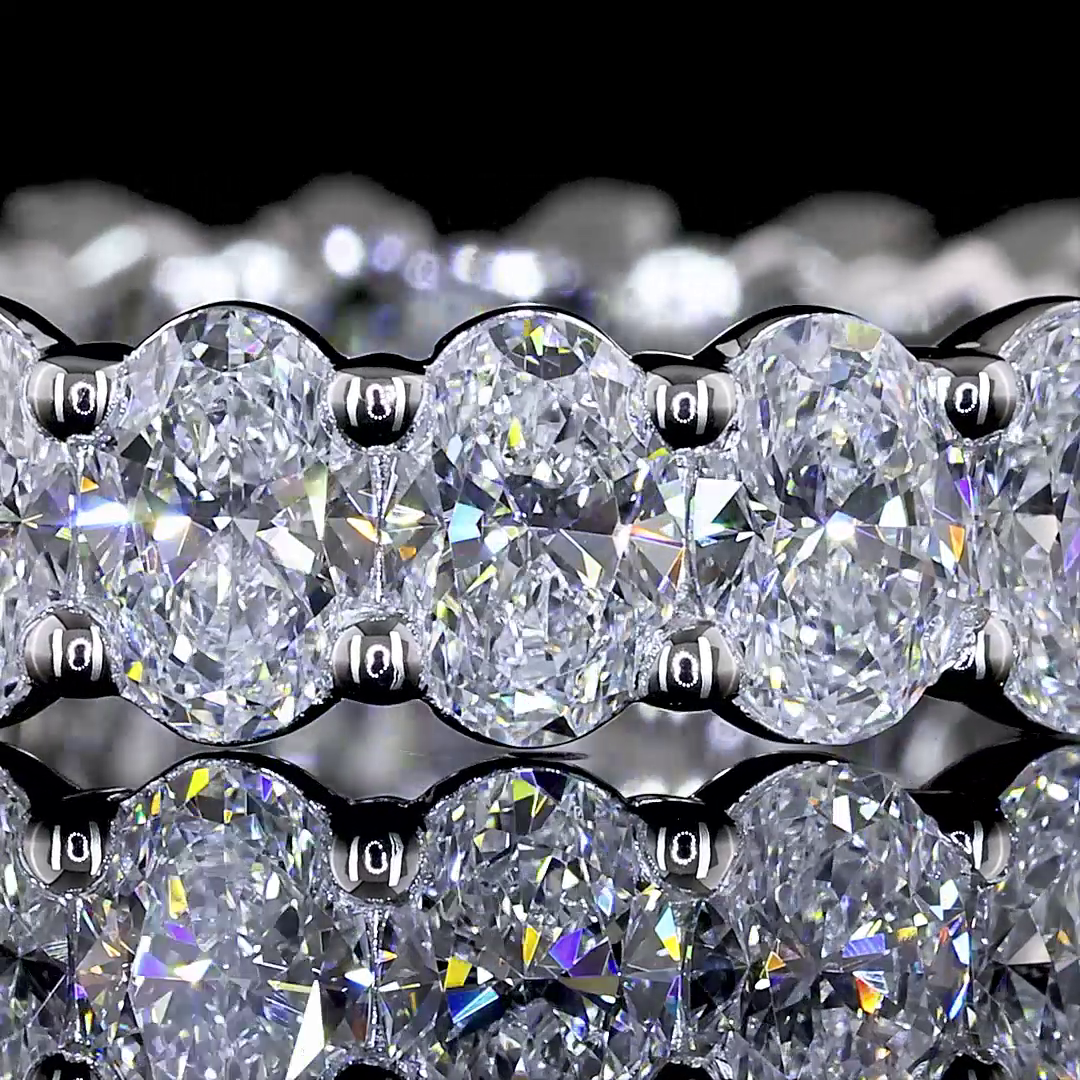 3.04 CTTW Oval Lab Diamond Full Eternity (E Color and VS Clarity)