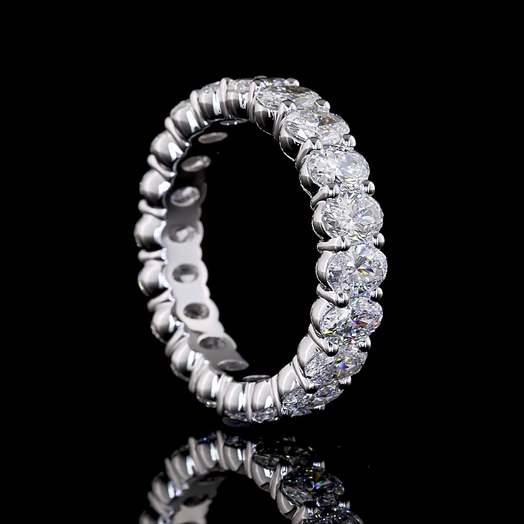 3.04 CTTW Oval Lab Diamond Full Eternity (E Color and VS Clarity)