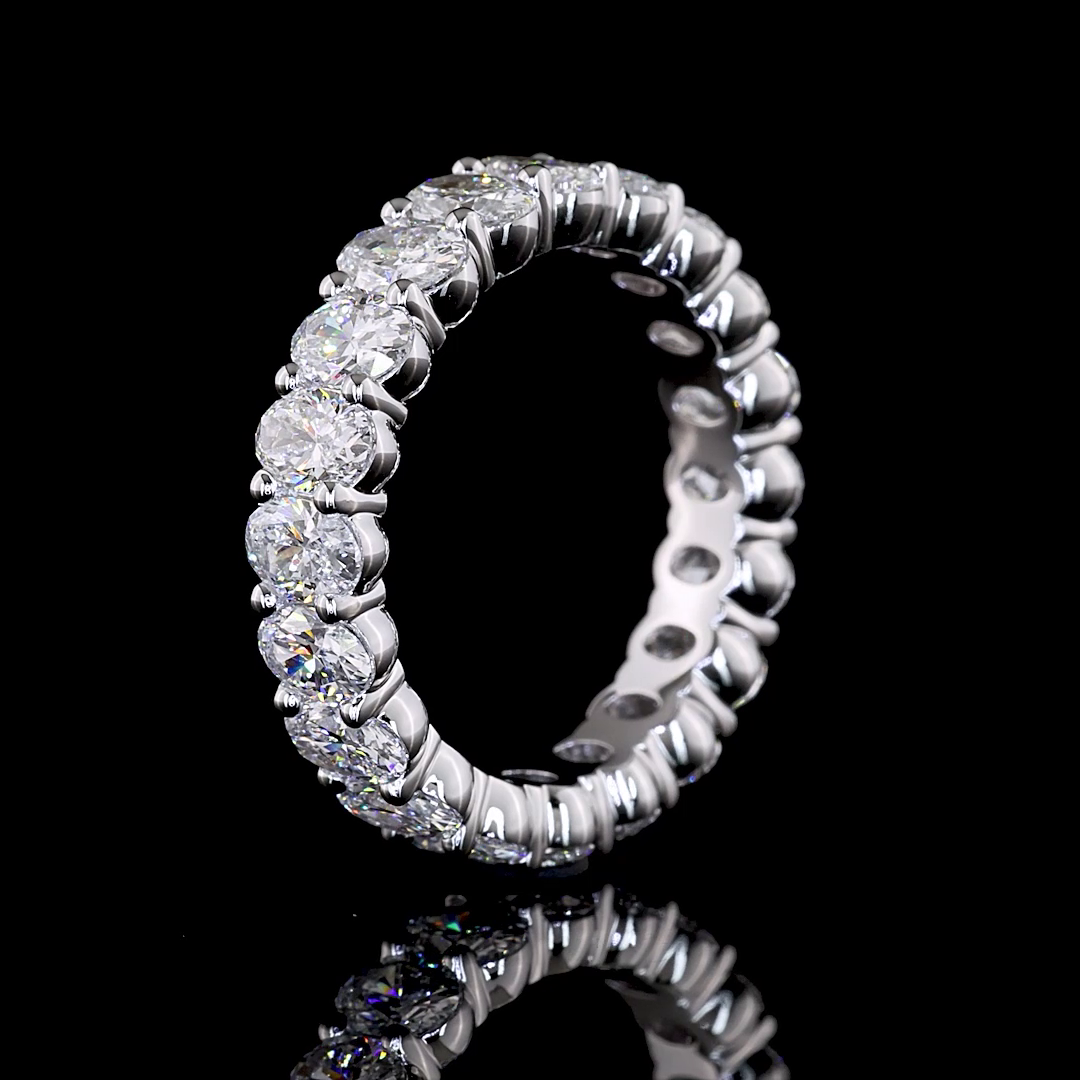 3.04 CTTW Oval Lab Diamond Full Eternity (E Color and VS Clarity)