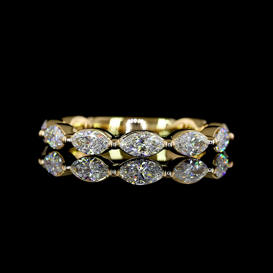 0.77 CTTW Marquise Lab Diamond Half Eternity Eternity Band (E Color and VS Clarity)