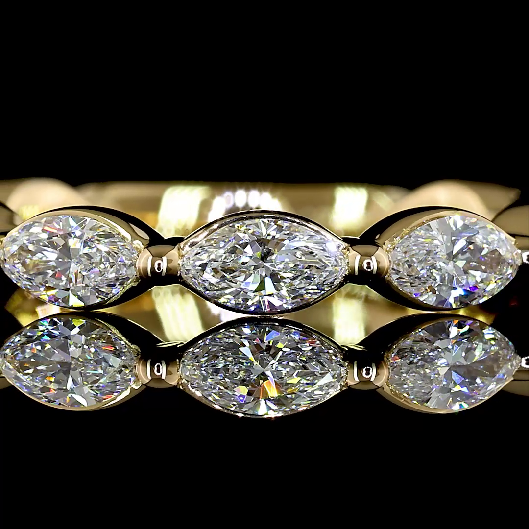 0.77 CTTW Marquise Lab Diamond Half Eternity Eternity Band (E Color and VS Clarity)