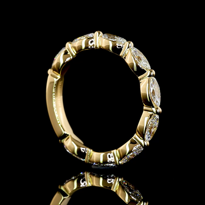 0.77 CTTW Marquise Lab Diamond Half Eternity Eternity Band (E Color and VS Clarity)