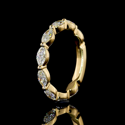 0.77 CTTW Marquise Lab Diamond Half Eternity Eternity Band (E Color and VS Clarity)