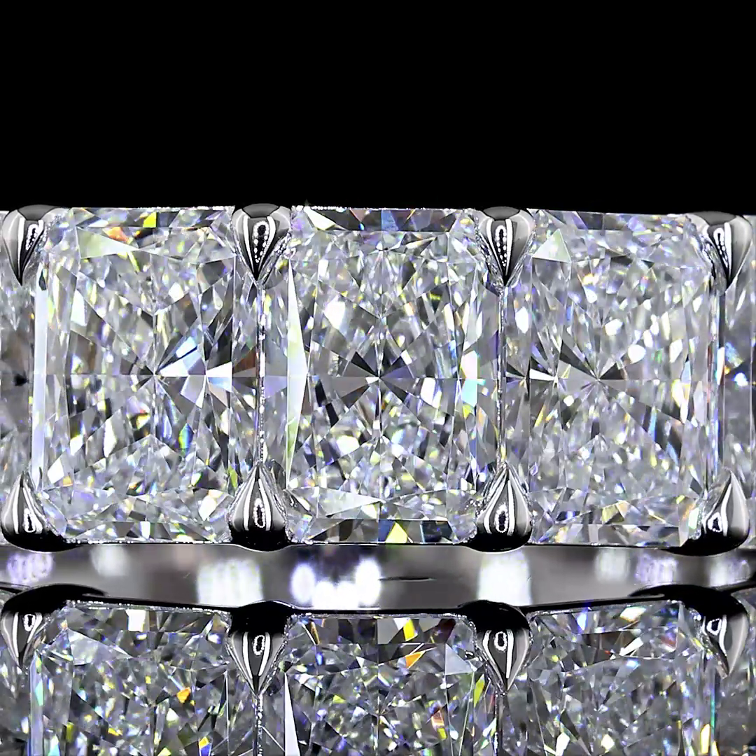 2.86 CTTW Radiant Lab Diamond 5 Stones Eternity Band (E Color and VS Clarity)