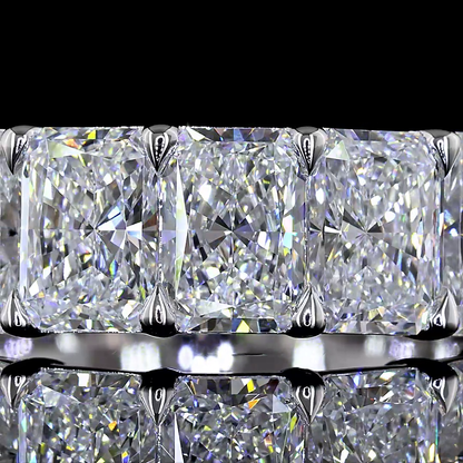 2.86 CTTW Radiant Lab Diamond 5 Stones Eternity Band (E Color and VS Clarity)