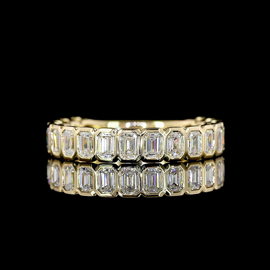 0.96 CTTW Emerald Lab Diamond 3/4 Eternity Band (E Color and VS Clarity)