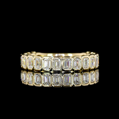 0.96 CTTW Emerald Lab Diamond 3/4 Eternity Band (E Color and VS Clarity)